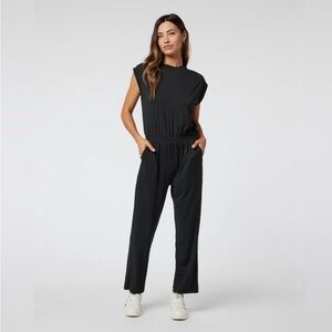 Vuori Black Short Sleeve Lux Crew Jumpsuit medium